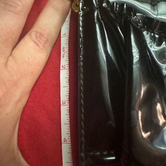 Authenticated Valentino Garavani Black Patent Leather Clutch w GoldChain duster - Picture 14 of 17